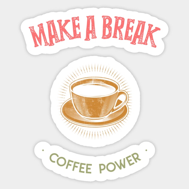 Coffee Power Professional Coffee Drinker Sticker by vukojev-alex